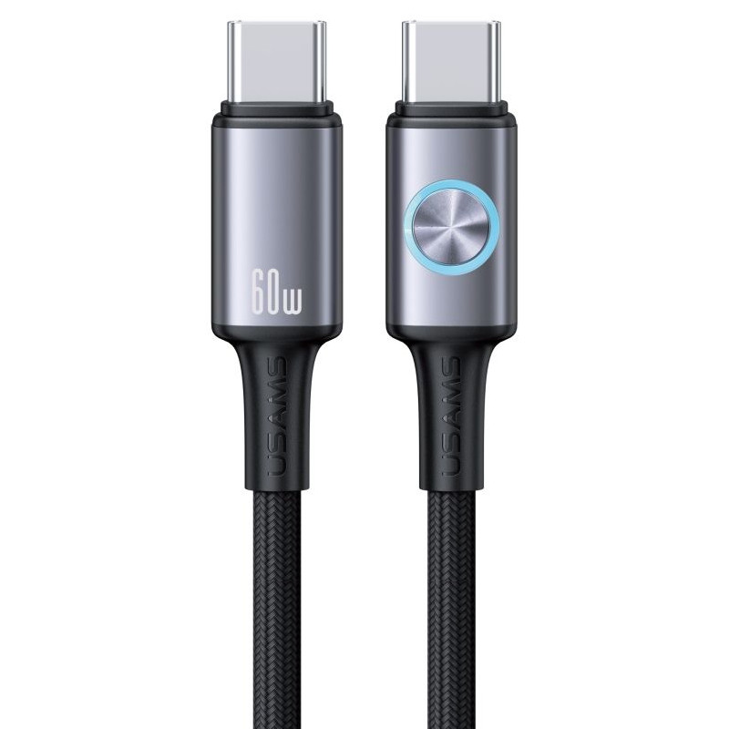 Дата кабель Usams US-SJ752 With Colorful Light Huan Ser. Type-C to Type-C 60W (1.2m) на малюнкі №1