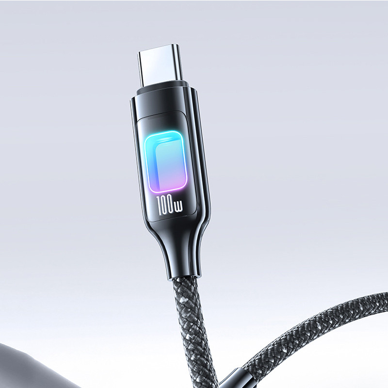 Дата кабель Usams US-SJ750 With Colorful Light TC Ser. Type-C to Type-C 100W (1.2m) на малюнкі №7