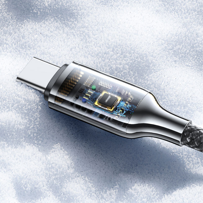 Дата кабель Usams US-SJ750 With Colorful Light TC Ser. Type-C to Type-C 100W (1.2m) на малюнкі №8