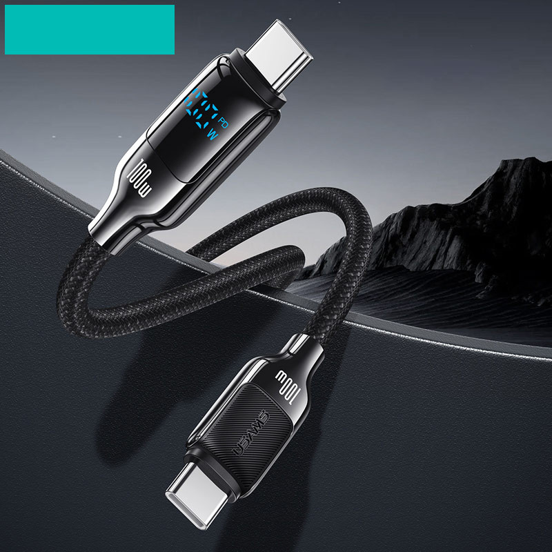 Дата кабель Usams US-SJ742 Digital Display HX Ser. Type-C to Type-C 100W (1.2m) на малюнкі №2