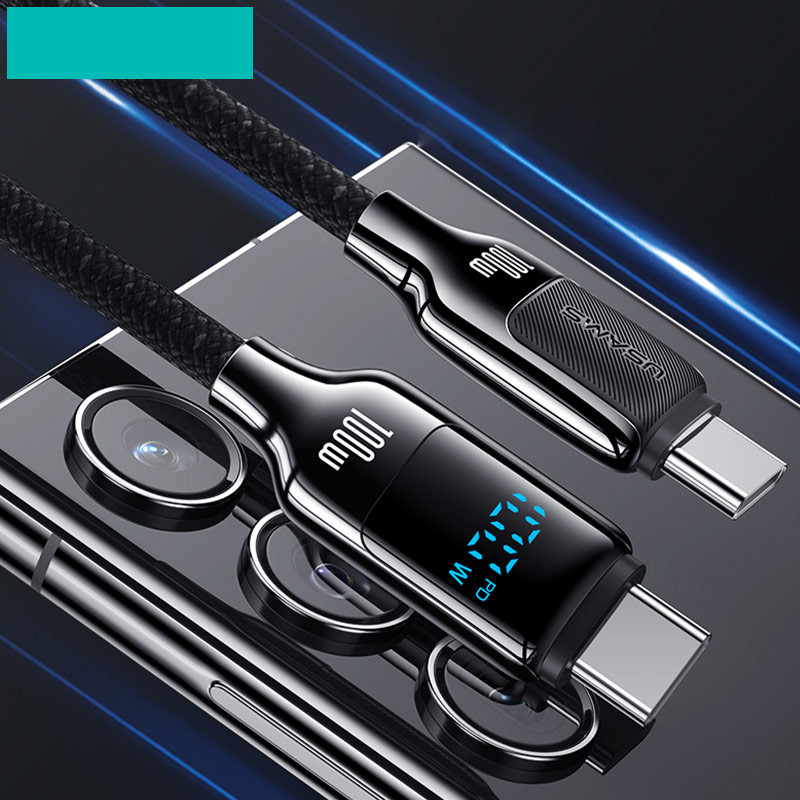 Дата кабель Usams US-SJ742 Digital Display HX Ser. Type-C to Type-C 100W (1.2m) на малюнкі №3