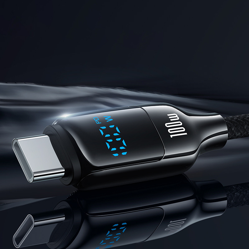 Дата кабель Usams US-SJ742 Digital Display HX Ser. Type-C to Type-C 100W (1.2m) на малюнкі №5