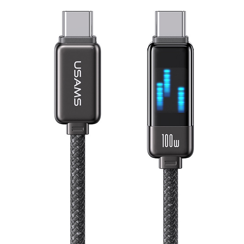 Дата кабель Usams US-SJ744 Meteor Ser. Type-C to Type-C 100W (1.2m) на малюнкі №1