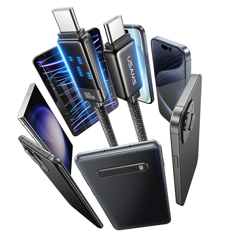 Дата кабель Usams US-SJ744 Meteor Ser. Type-C to Type-C 100W (1.2m) на малюнкі №4