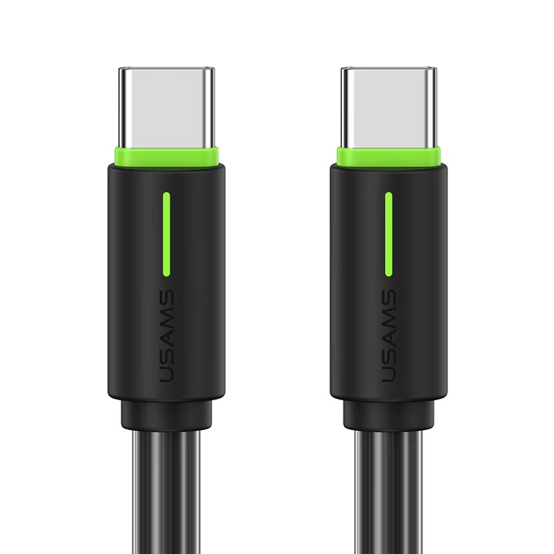 Дата кабель Usams US-SJ734 Bicolor Charging YR Ser. Type-C to Type-C 60W (1m) на малюнкі №1