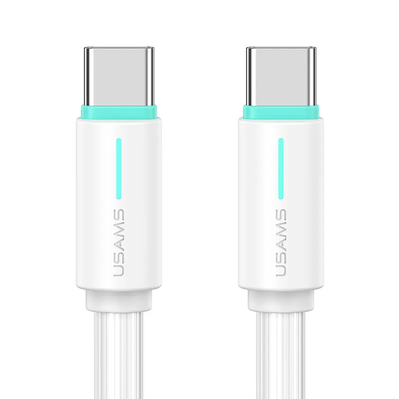 Дата кабель Usams US-SJ734 Bicolor Charging YR Ser. Type-C to Type-C 60W (1m) на малюнкі №1