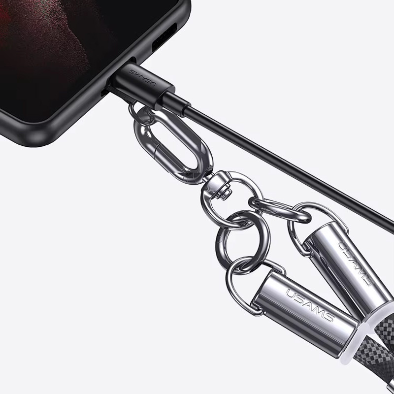 Дата кабель-шнурок Usams US-SJ745 Type-C to Type-C 60W (1.2m) на малюнкі №8