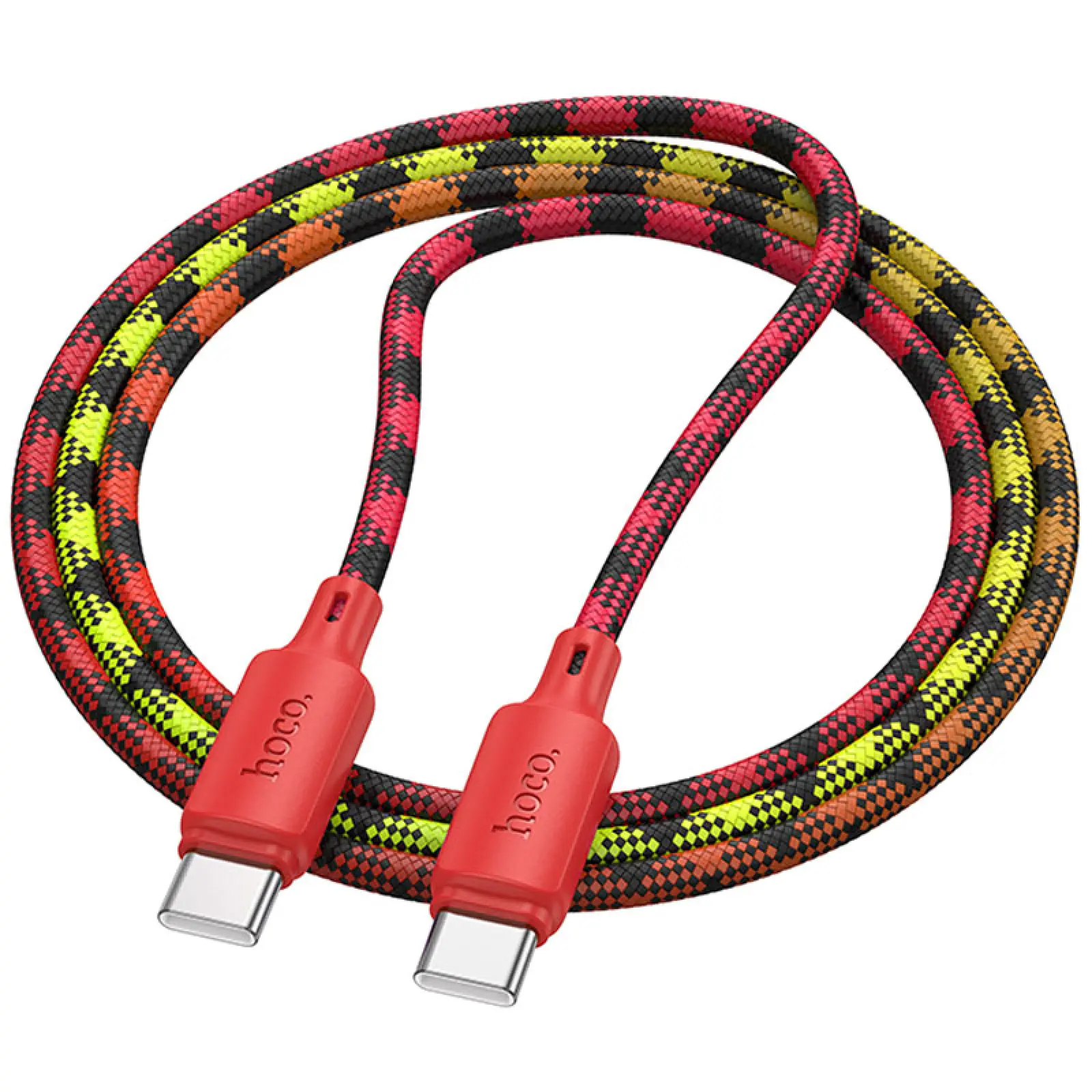 Дата кабель Hoco X116 Meridian Type-C to Type-C 60W (1m), Gradient Red Mix 2, купити оптом з доставкою