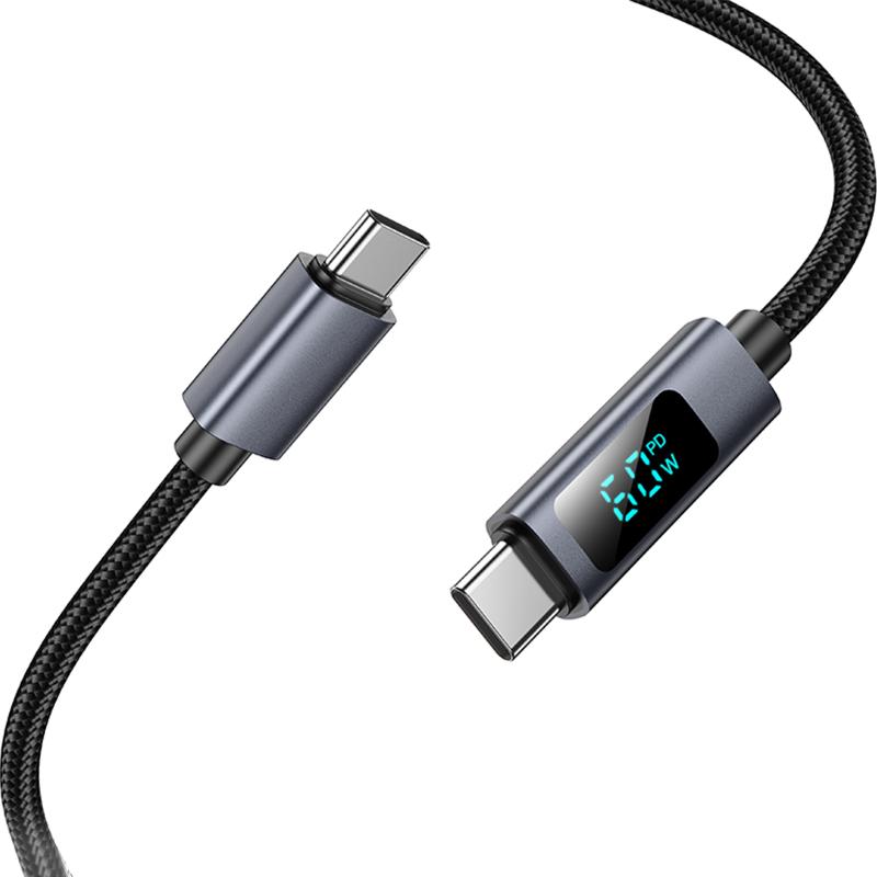 Дата кабель Hoco X112 Favor with display Type-C to Type-C 60W (1m) на малюнкі №2