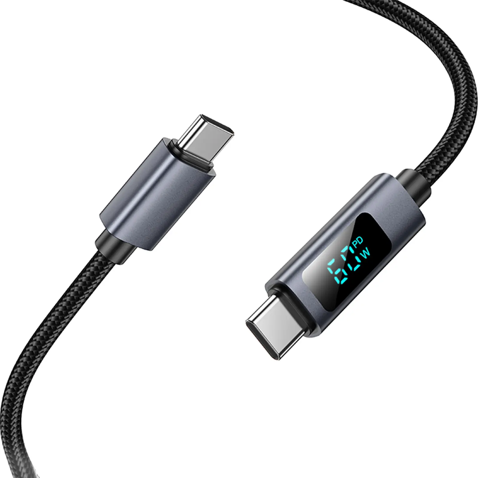 Дата кабель Hoco X112 Favor with display Type-C to Type-C 60W (1m), Black 1, купить оптом с доставкой