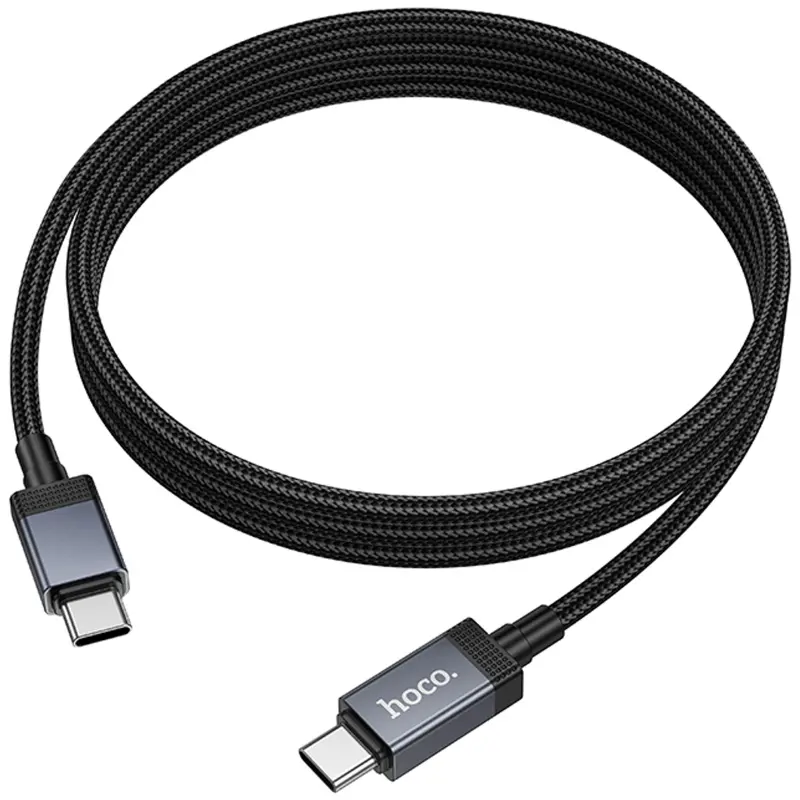Дата кабель Hoco X118 Generous with display Type-C to Type-C 60W (1m), Black 3, купить оптом с доставкой