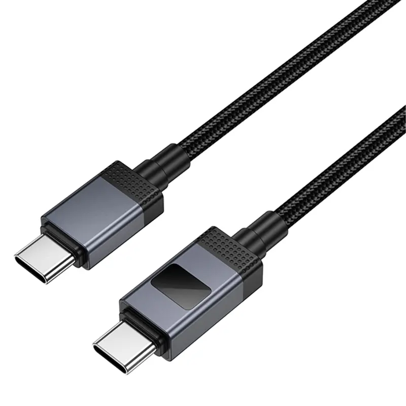 Дата кабель Hoco X118 Generous with display Type-C to Type-C 60W (1m), Black 5, купить оптом с доставкой