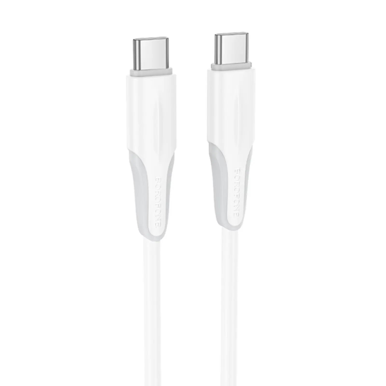 Дата кабель Borofone BX119 New Type-C to Type-C 60W (1m), White, купить оптом с доставкой