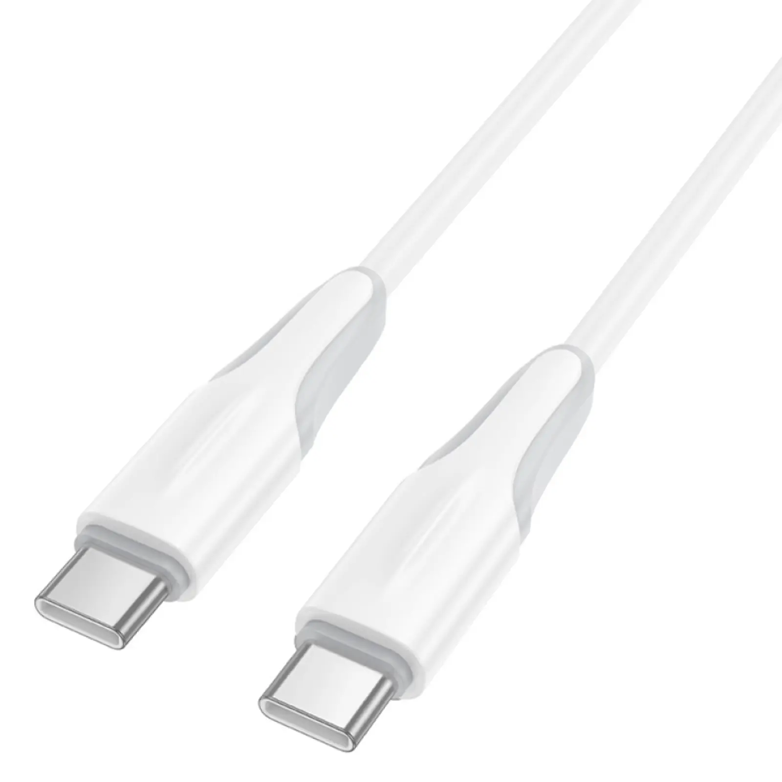 Дата кабель Borofone BX119 New Type-C to Type-C 60W (1m), White 2, купить оптом с доставкой