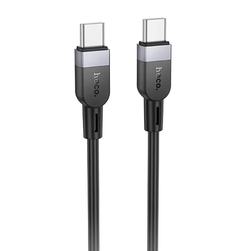 Дата кабель Hoco X109 Energy silicone Type-C to Type-C 60W (1m), Black, купить оптом с доставкой
