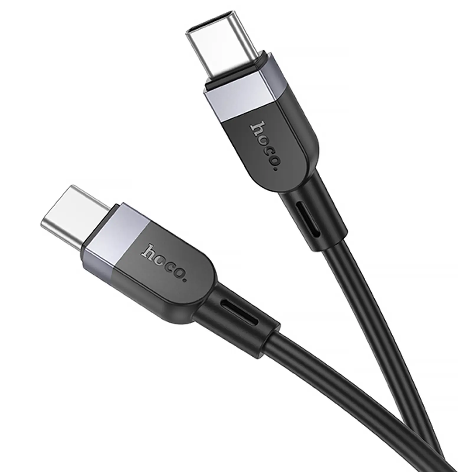 Дата кабель Hoco X109 Energy silicone Type-C to Type-C 60W (1m), Black 4, купить оптом с доставкой