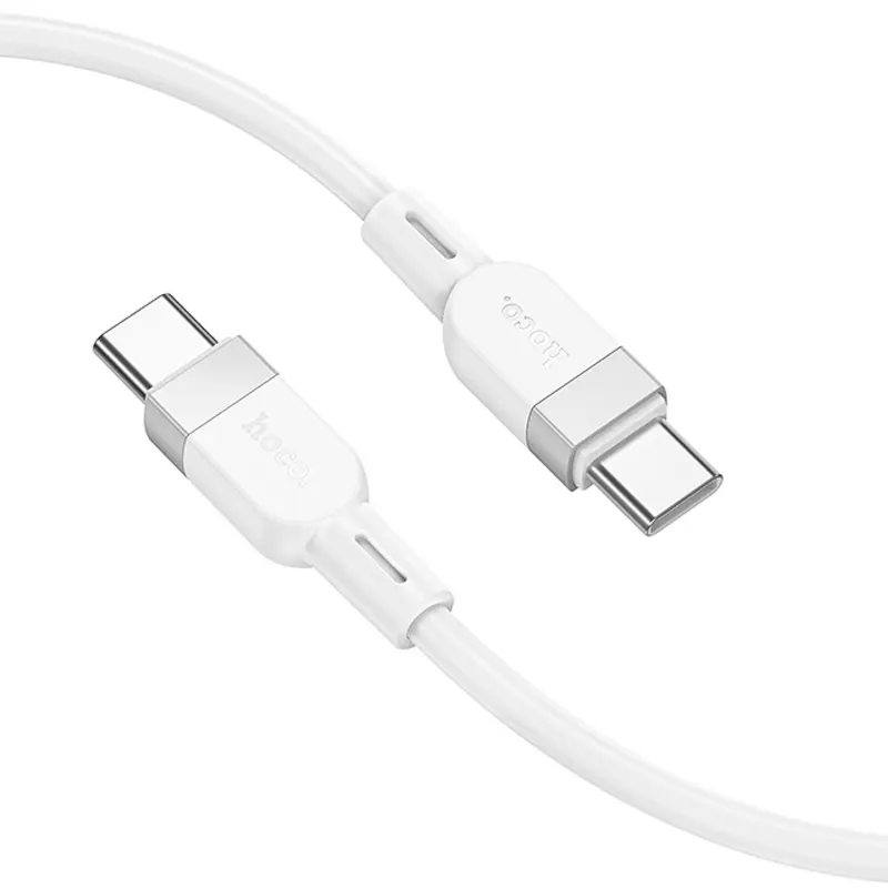 Дата кабель Hoco X109 Energy silicone Type-C to Type-C 60W (1m), White 1, купить оптом с доставкой