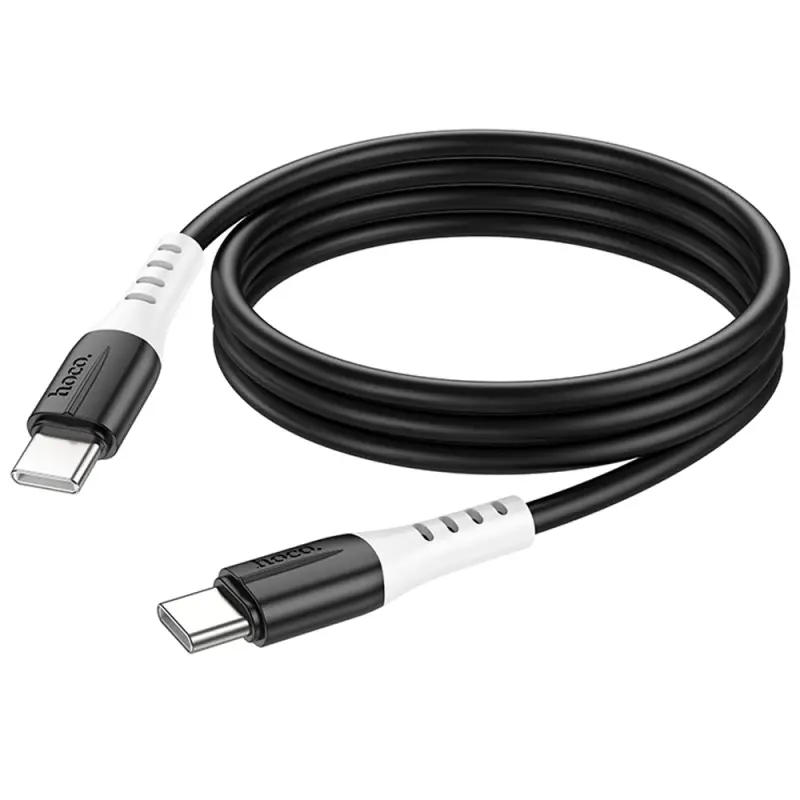 Дата кабель Hoco X82 Silicone Type-C to Type-C 60W (1m), Black 4, купити оптом з доставкою