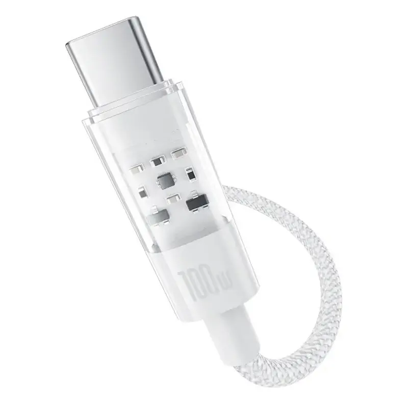Дата кабель Baseus Gem Fast Charging Type-C to Type-C 100W (2m) (P10373000111-01), Moon White 1, купить оптом с доставкой