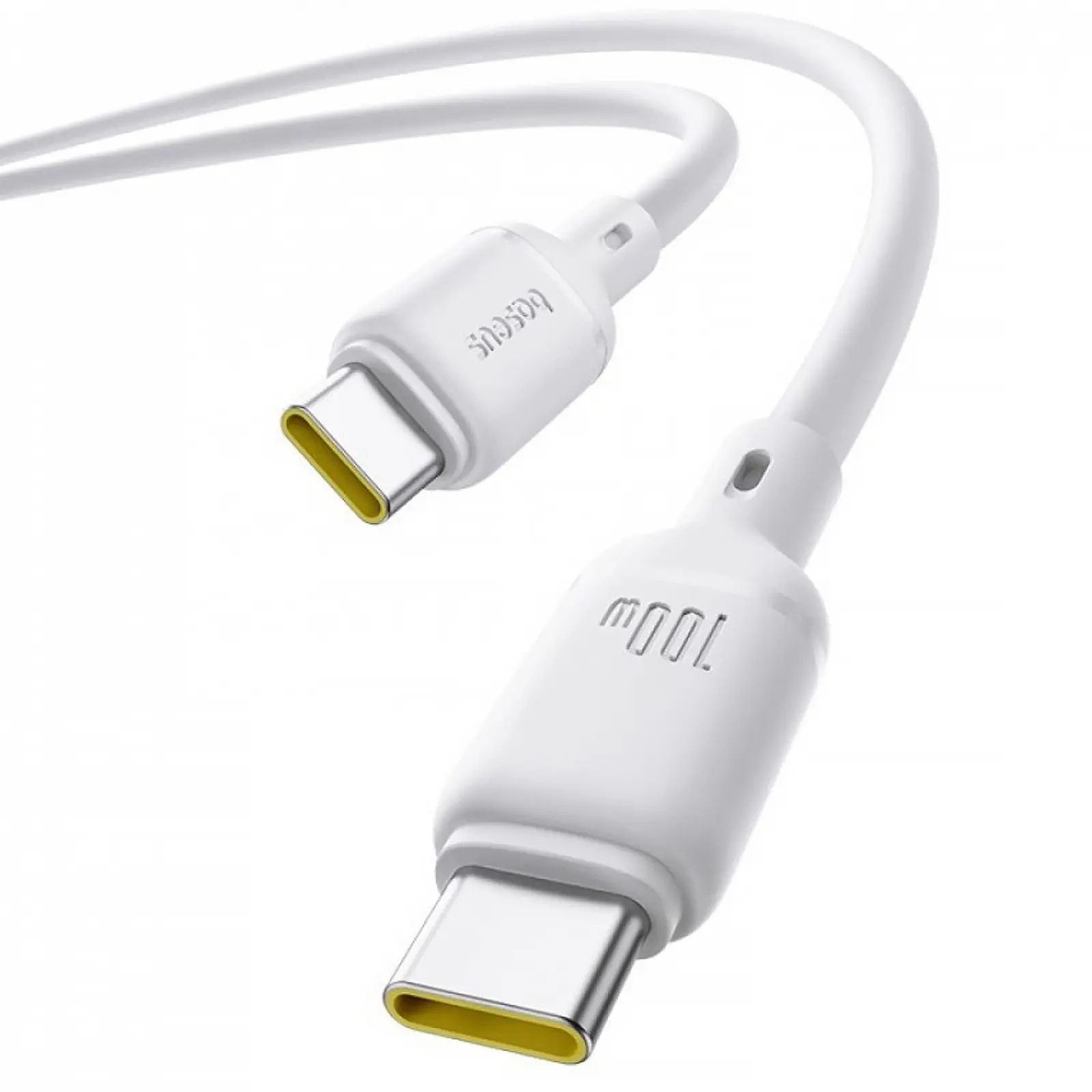 Дата кабель Baseus Silky Series OS Fast Charging Type-C to Type-C 100W (2m) (P10377704), Moon White 3, купить оптом с доставкой