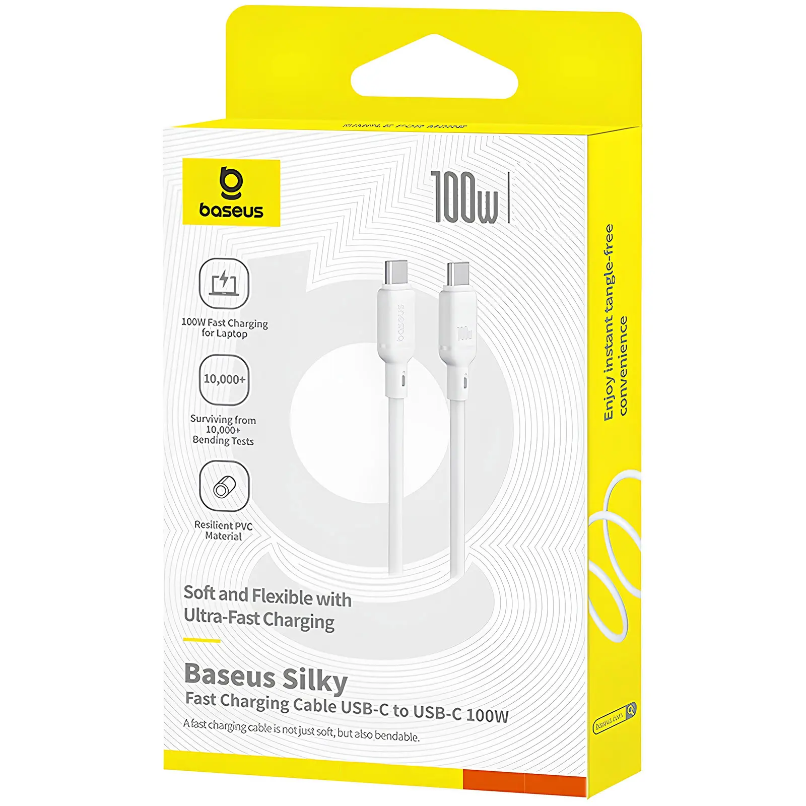 Дата кабель Baseus Silky Series OS Fast Charging Type-C to Type-C 100W (2m) (P10377704), Moon White 4, купить оптом с доставкой