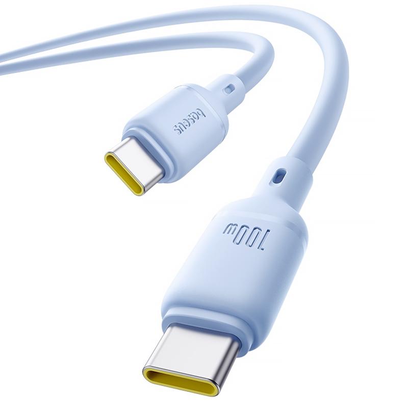 Дата кабель Baseus Silky Series OS Fast Charging Type-C to Type-C 100W (1m) (P10377704) на малюнкі №3