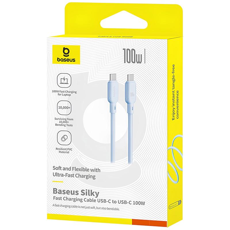 Дата кабель Baseus Silky Series OS Fast Charging Type-C to Type-C 100W (1m) (P10377704) на малюнкі №4
