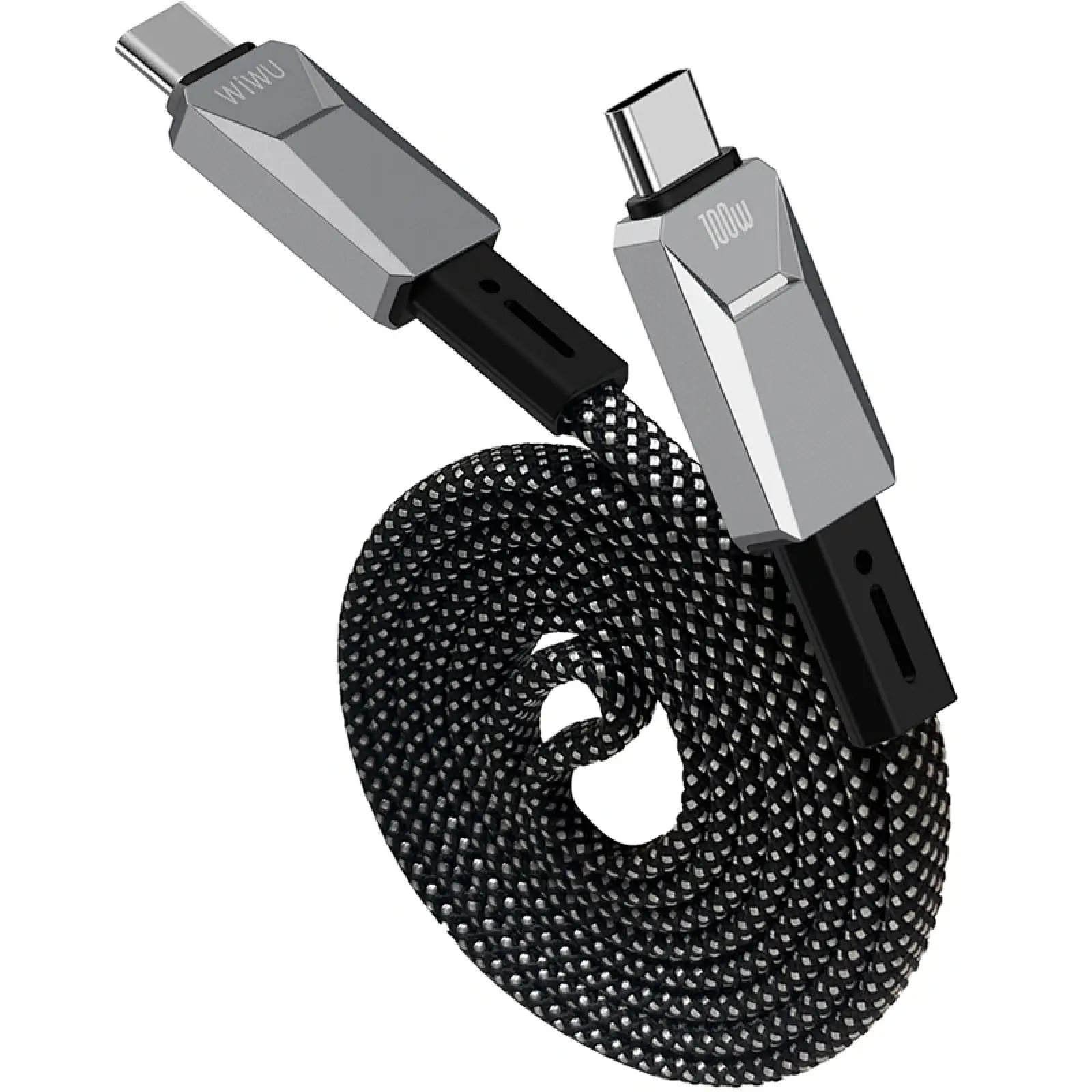 Дата кабель WIWU C078 Type-C to Type-C 100W (1m), Silver 1, купить оптом с доставкой