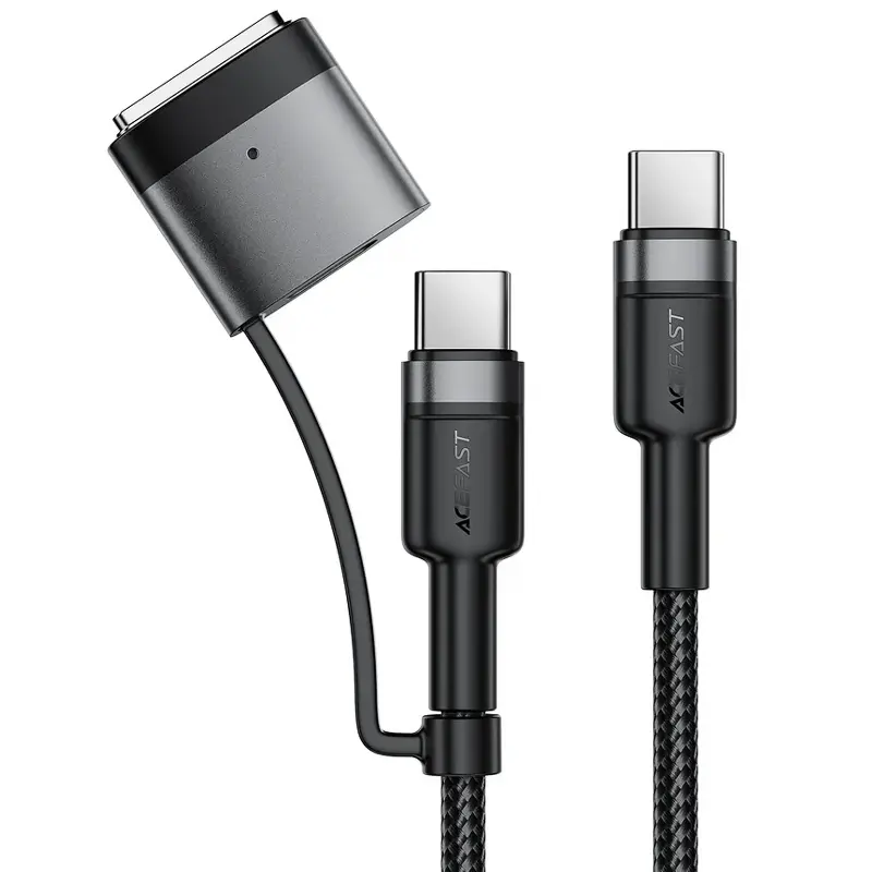 Дата кабель Acefast C22-05 2in1 Type-C to Type-C 240W/MAG3 140W (1.2m), Black 1, купить оптом с доставкой