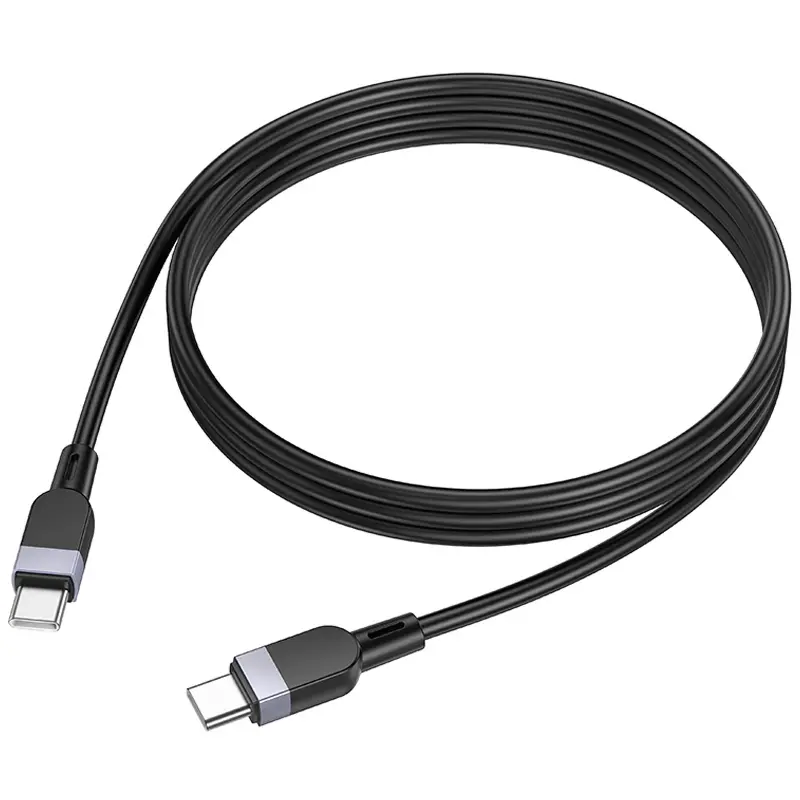 Дата кабель Hoco X109 Energy silicone Type-C to Type-C 60W (2m), Black 1, купить оптом с доставкой