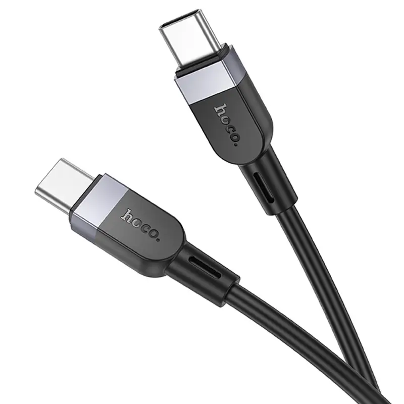 Дата кабель Hoco X109 Energy silicone Type-C to Type-C 60W (3m), Black 3, купить оптом с доставкой
