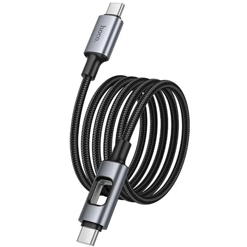 Дата кабель Hoco U144 New Type-C to Type-C 60W (1.2m), Black 3, купить оптом с доставкой