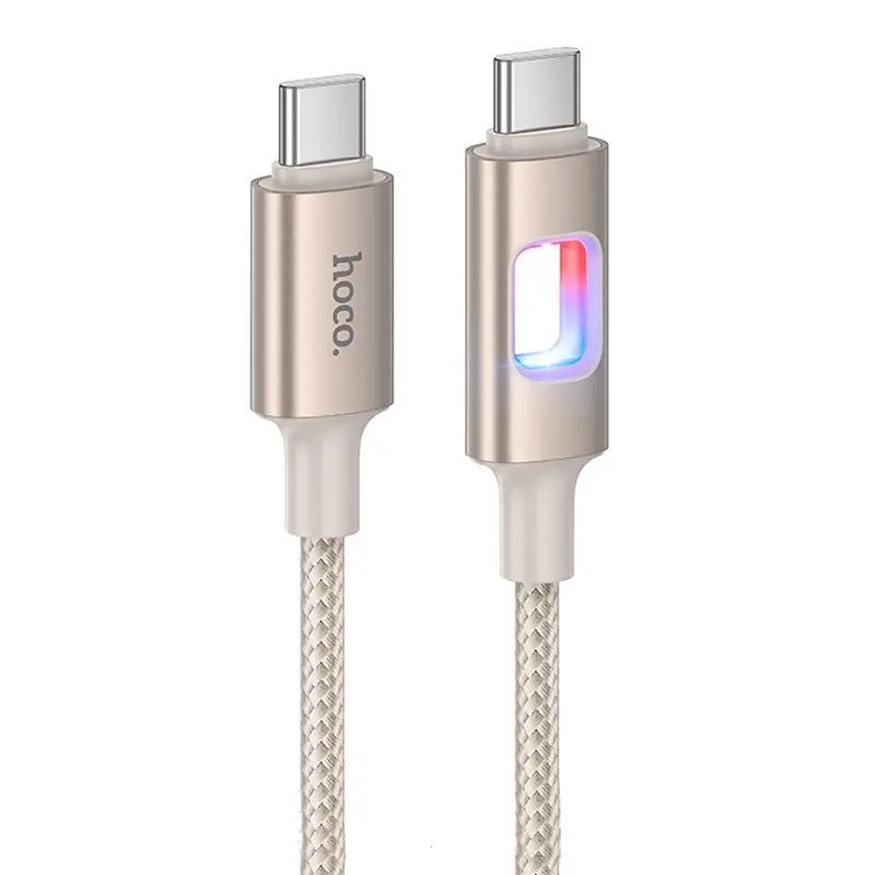 Дата кабель Hoco U144 New Type-C to Type-C 60W (1.2m), Gold, купить оптом с доставкой