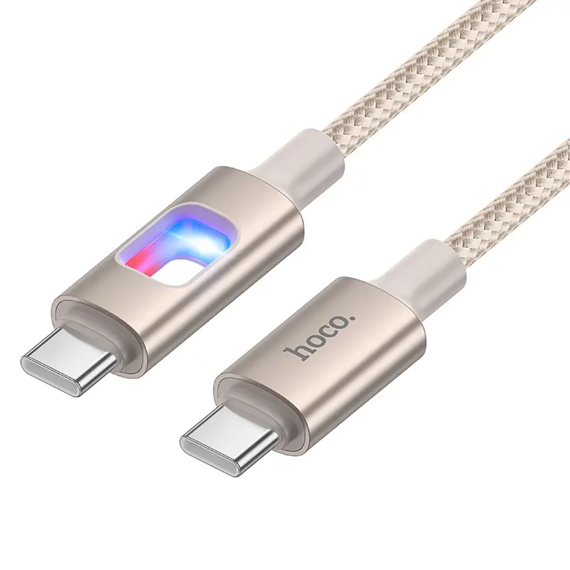 Дата кабель Hoco U144 New Type-C to Type-C 60W (1.2m), Gold 2, купить оптом с доставкой
