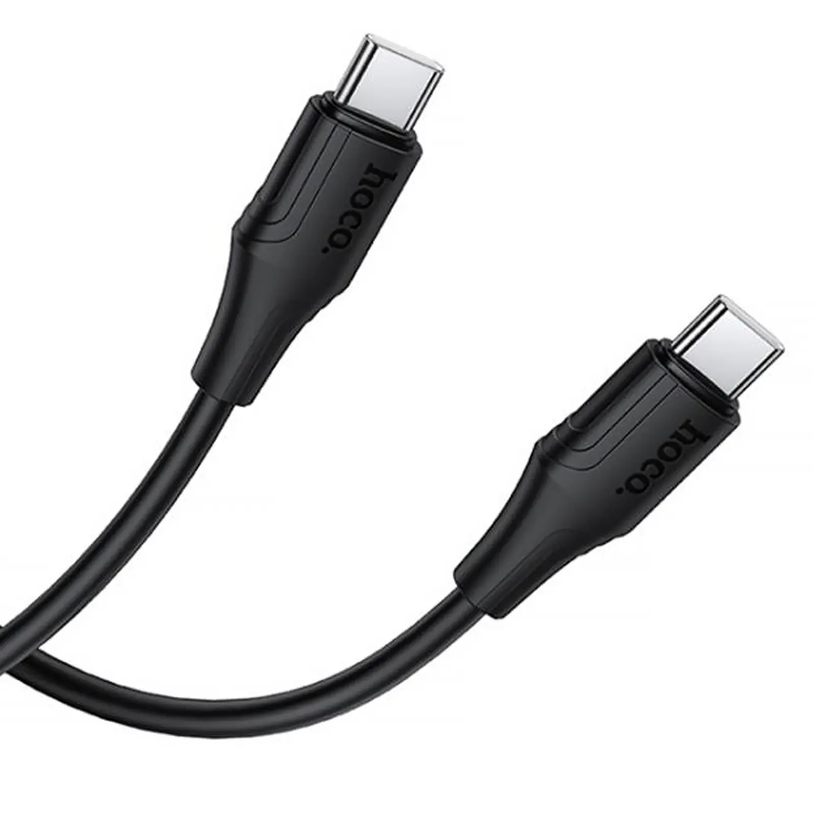 Дата кабель Hoco X124 Bien silicone Type-C to Type-C 60W (1m), Black 1, купить оптом с доставкой