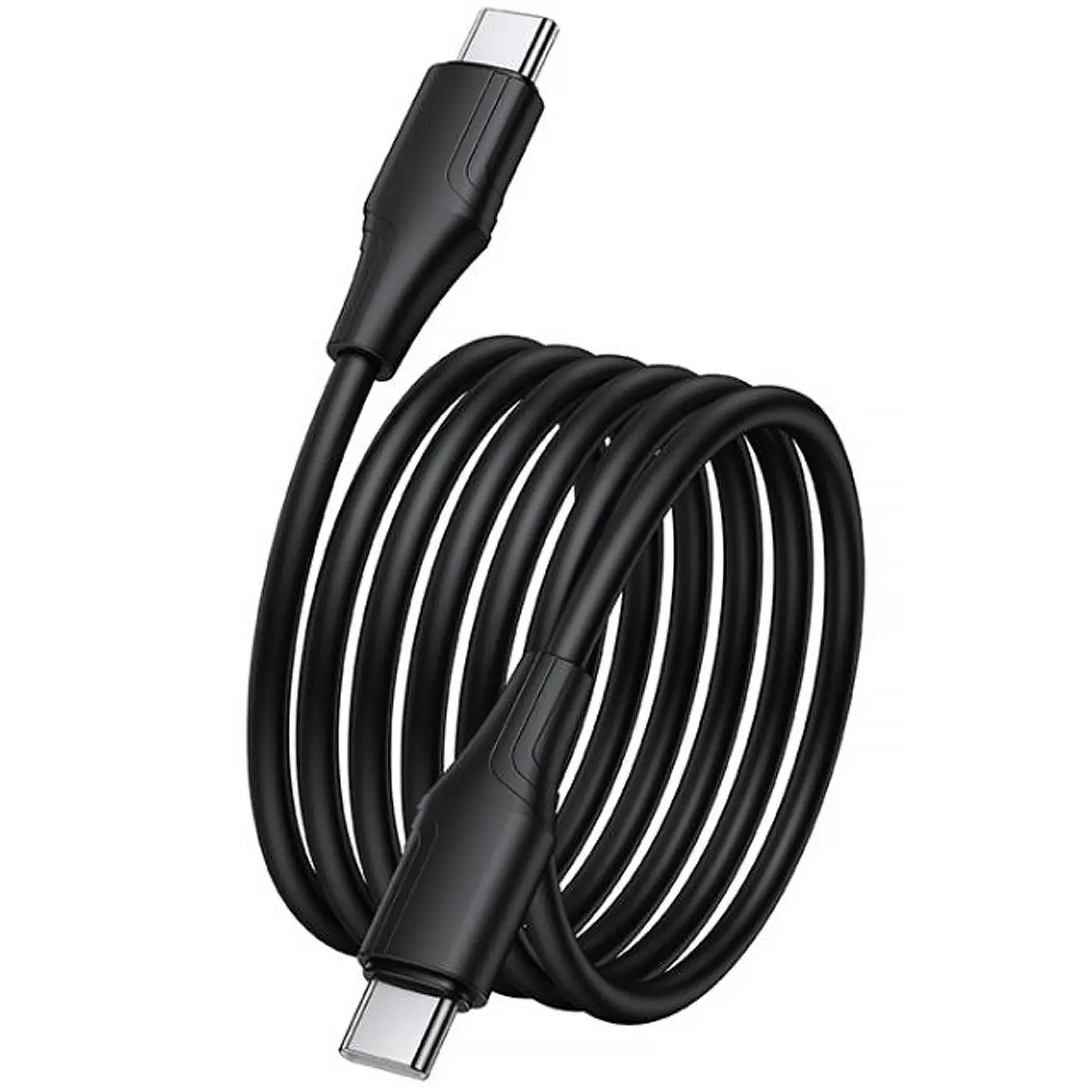 Дата кабель Hoco X124 Bien silicone Type-C to Type-C 60W (1m), Black 3, купить оптом с доставкой