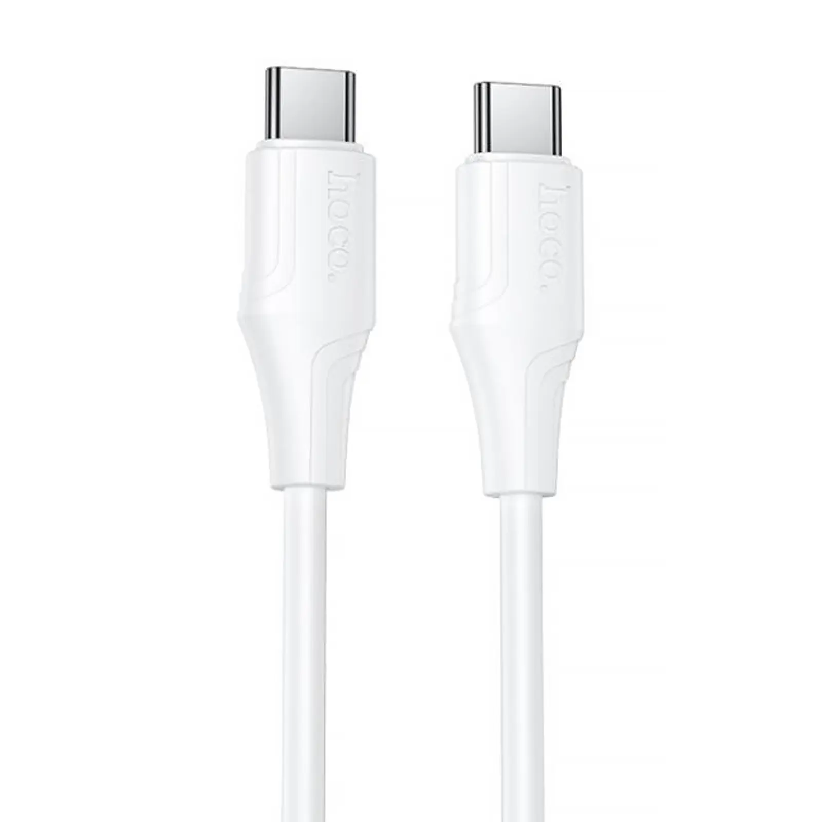 Дата кабель Hoco X124 Bien silicone Type-C to Type-C 60W (1m), White, купить оптом с доставкой