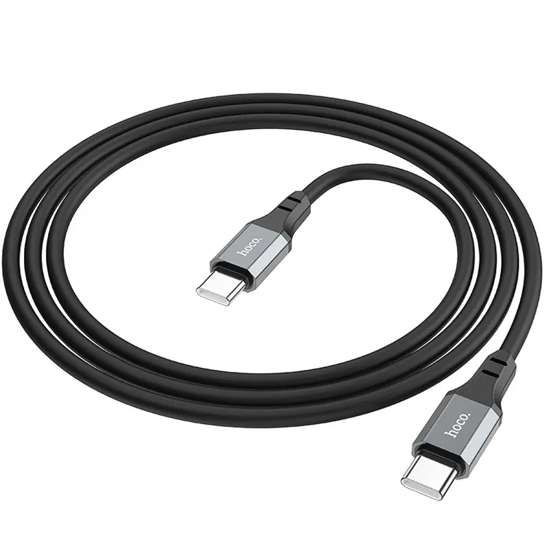 Дата кабель Hoco X86 Spear Type-C to Type-C 60W (1m), Black 3, купить оптом с доставкой