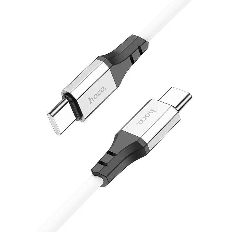 Дата кабель Hoco X86 Spear Type-C to Type-C 60W (1m), White 1, купить оптом с доставкой