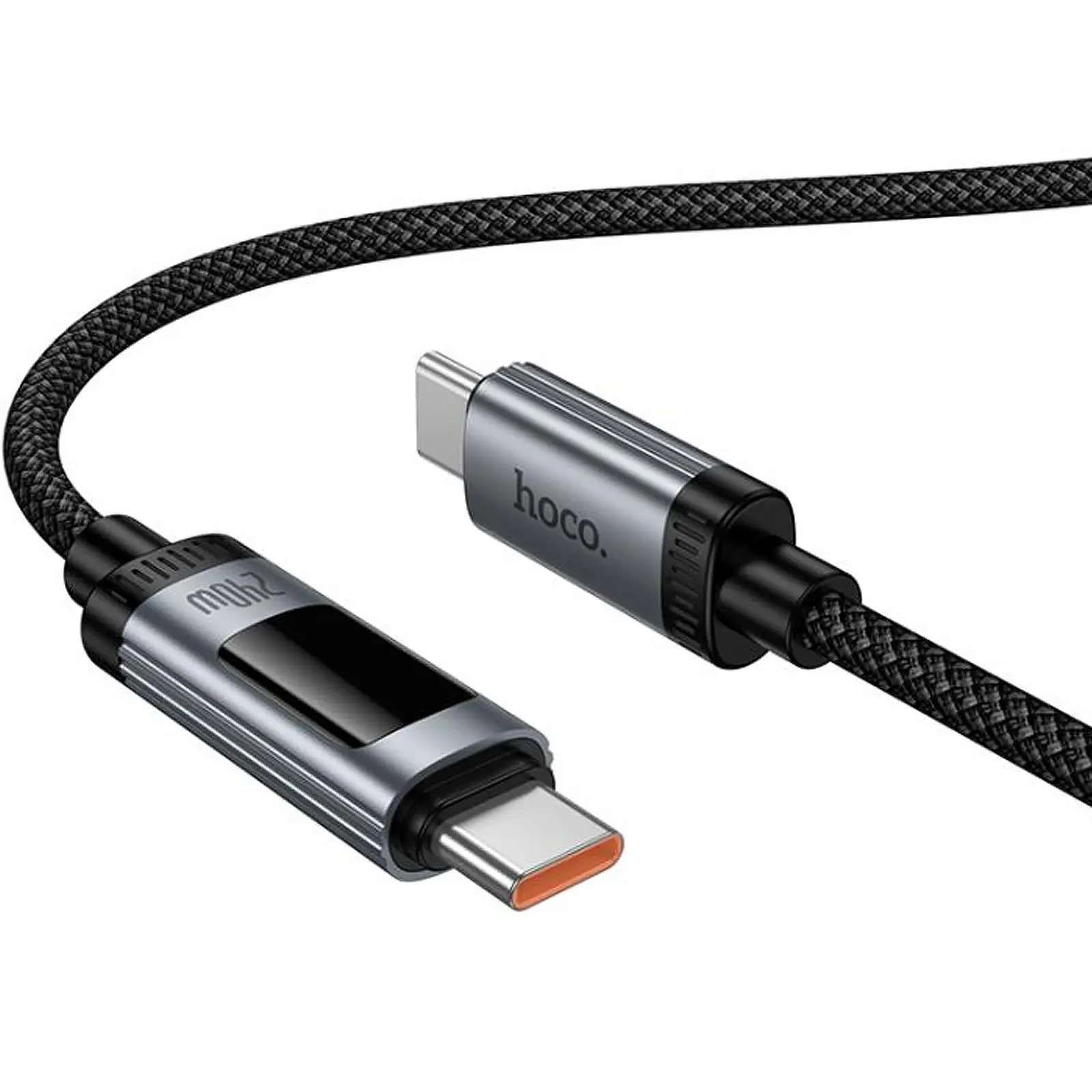 Дата кабель Hoco U148 Lord with display Type-C to Type-C 240W (1.2m), Black 2, купить оптом с доставкой