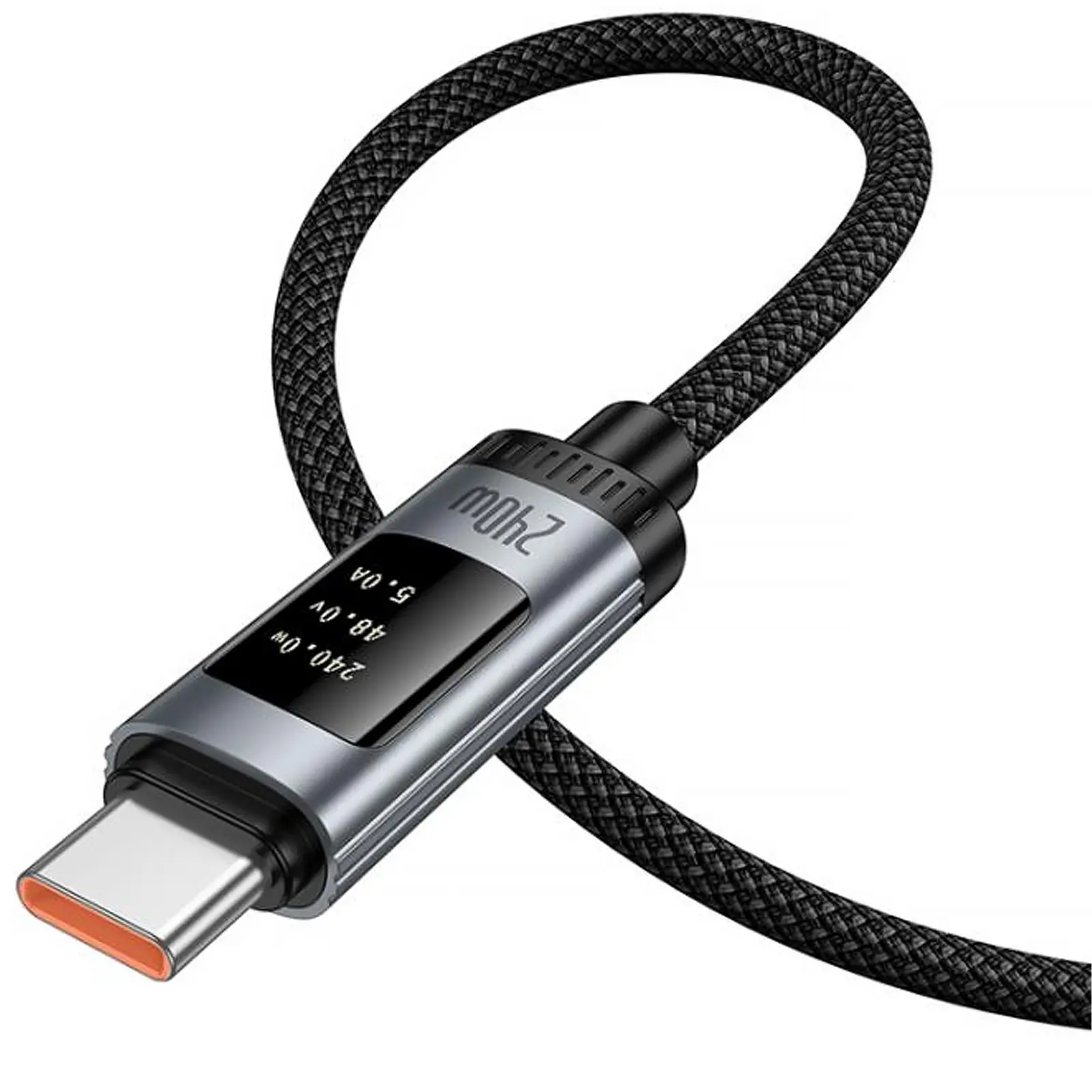 Дата кабель Hoco U148 Lord with display Type-C to Type-C 240W (1.2m), Black 3, купить оптом с доставкой