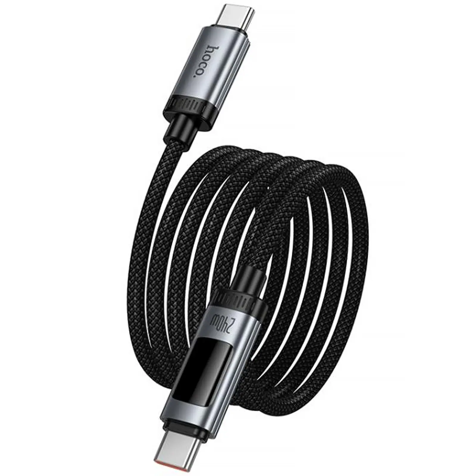 Дата кабель Hoco U148 Lord with display Type-C to Type-C 240W (1.2m), Black 4, купить оптом с доставкой