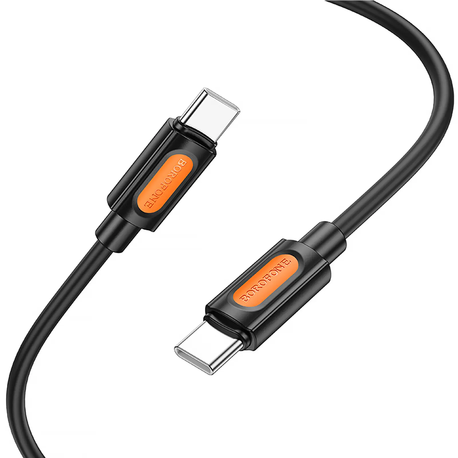 Дата кабель Borofone BX114 Structure Type-C to Type-C 60W (1m), Black 3, купить оптом с доставкой