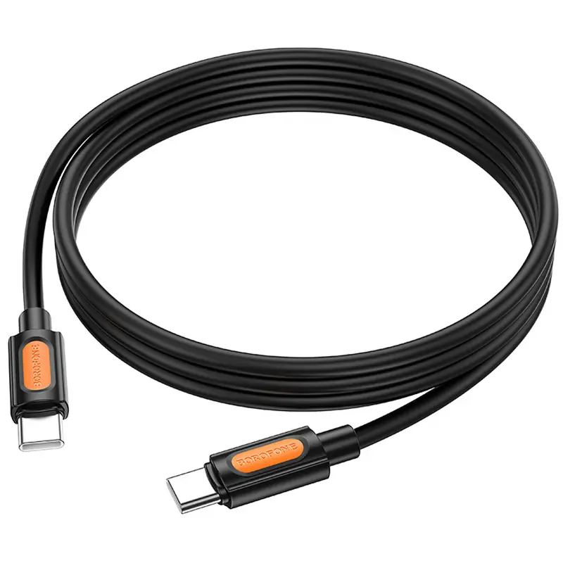 Дата кабель Borofone BX114 Structure Type-C to Type-C 60W (1m), Black 4, купить оптом с доставкой