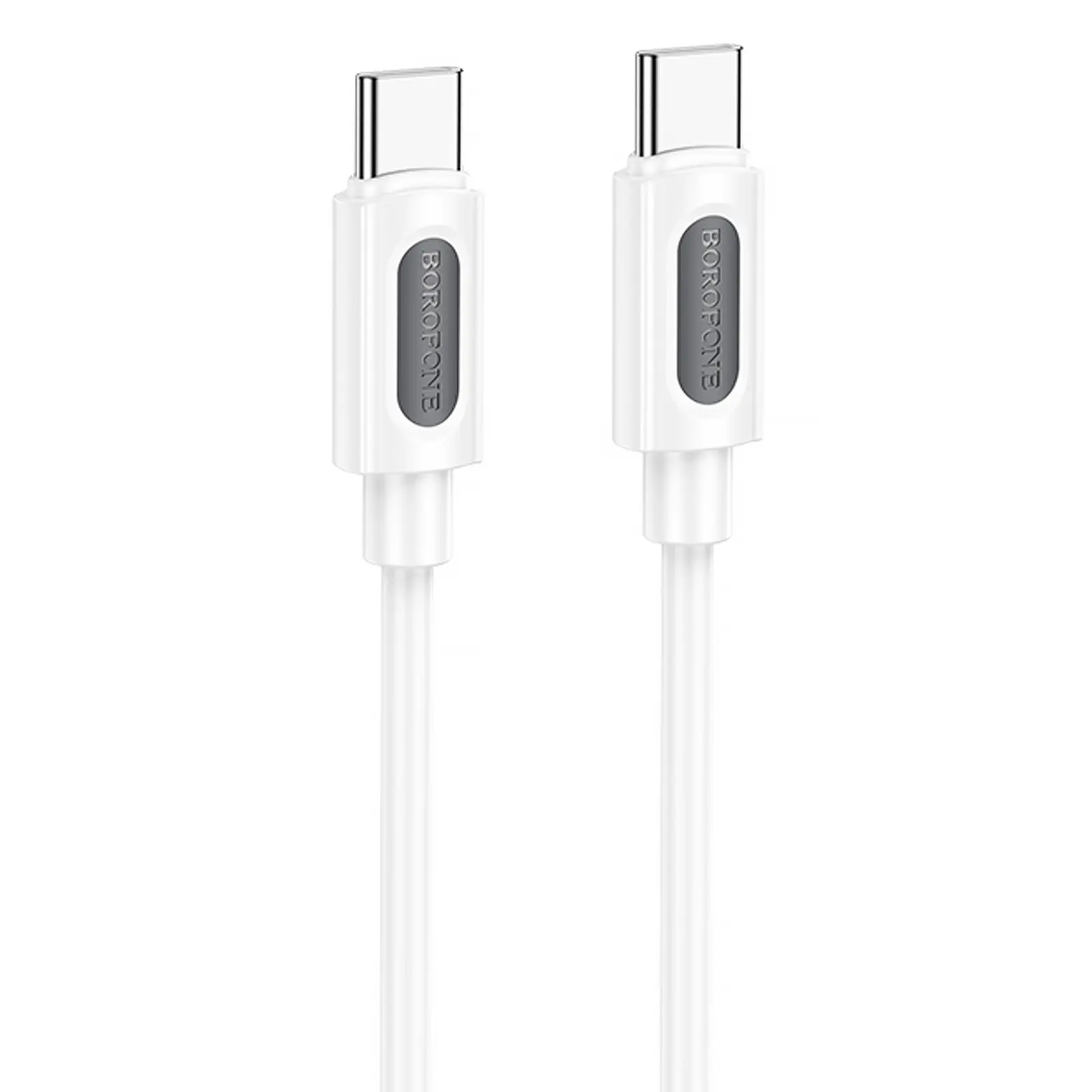 Дата кабель Borofone BX114 Structure Type-C to Type-C 60W (1m), White, купить оптом с доставкой