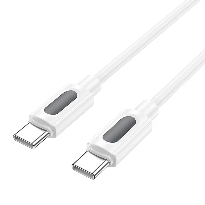 Дата кабель Borofone BX114 Structure Type-C to Type-C 60W (1m), White 3, купить оптом с доставкой