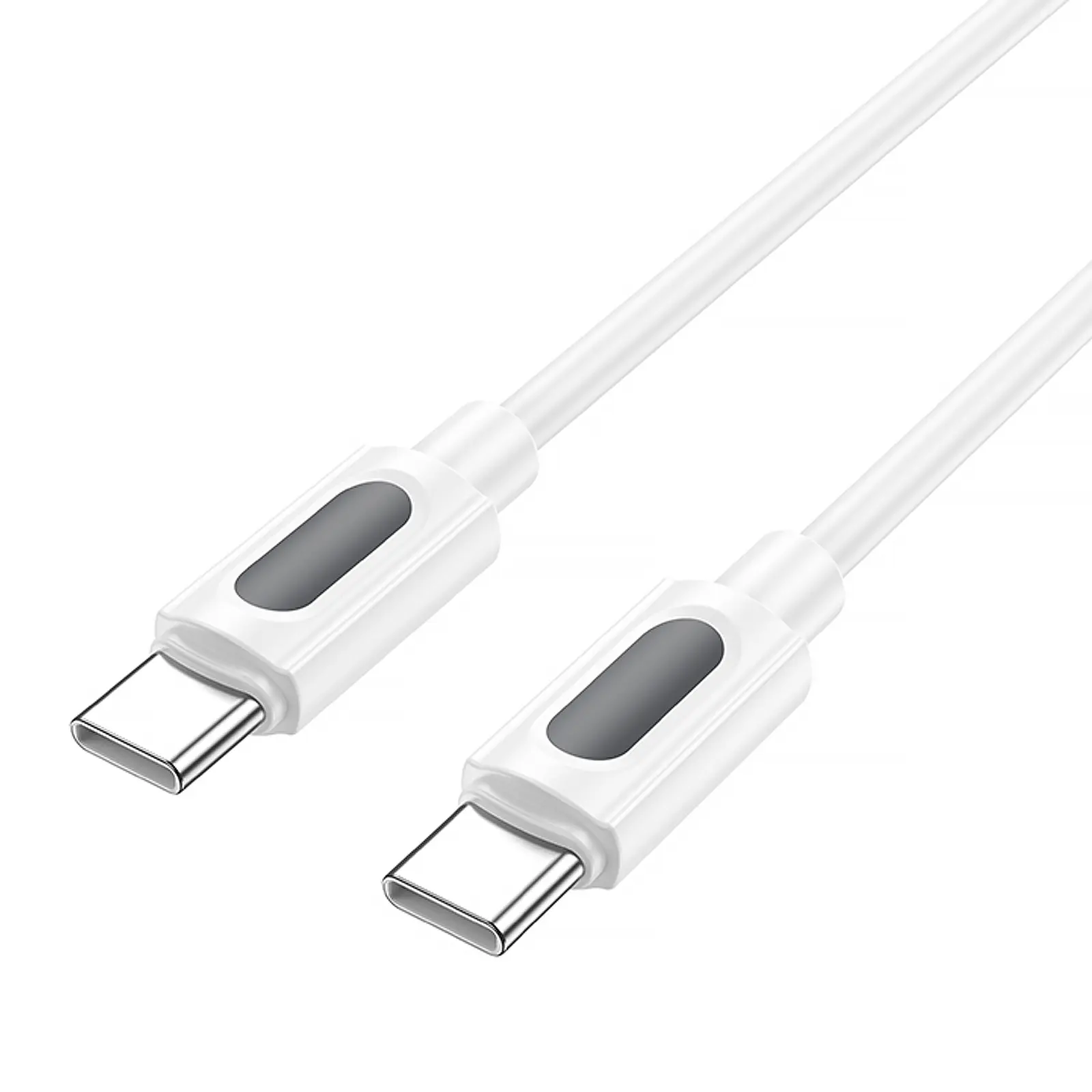 Дата кабель Borofone BX114 Structure Type-C to Type-C 60W (1m), White 3, купить оптом с доставкой