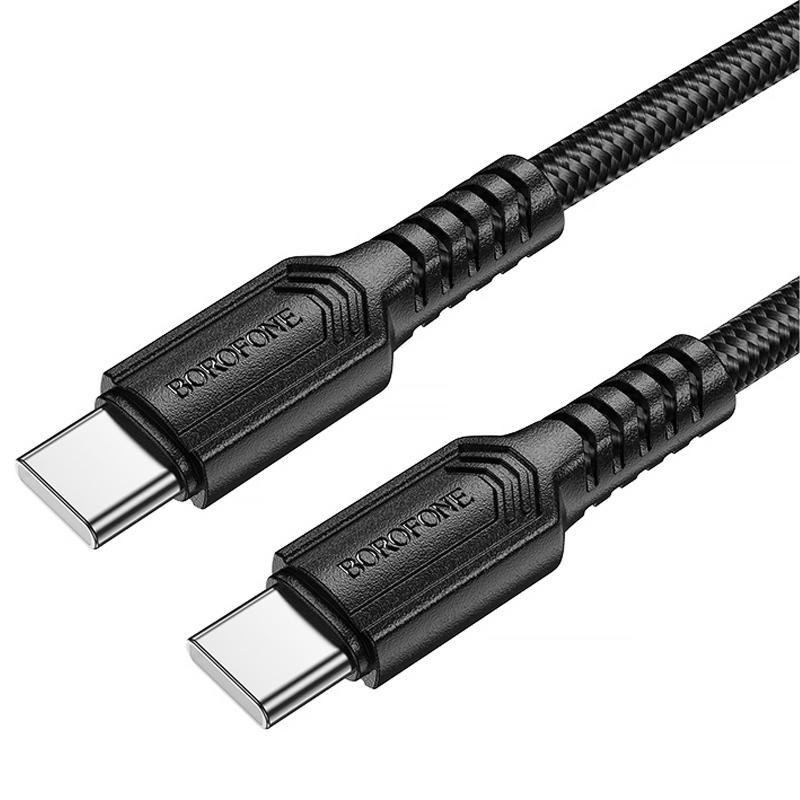 Дата кабель Borofone BX116 Certain Type-C to Type-C 60W (1m) на картинке №2