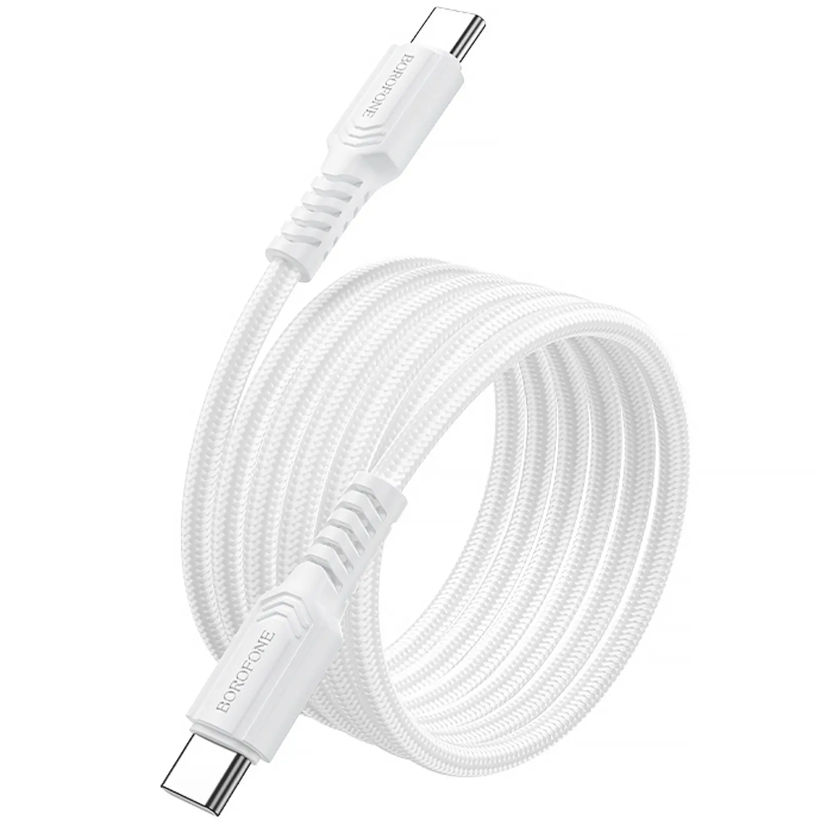 Дата кабель Borofone BX116 Certain Type-C to Type-C 60W (1m), White 1, купить оптом с доставкой
