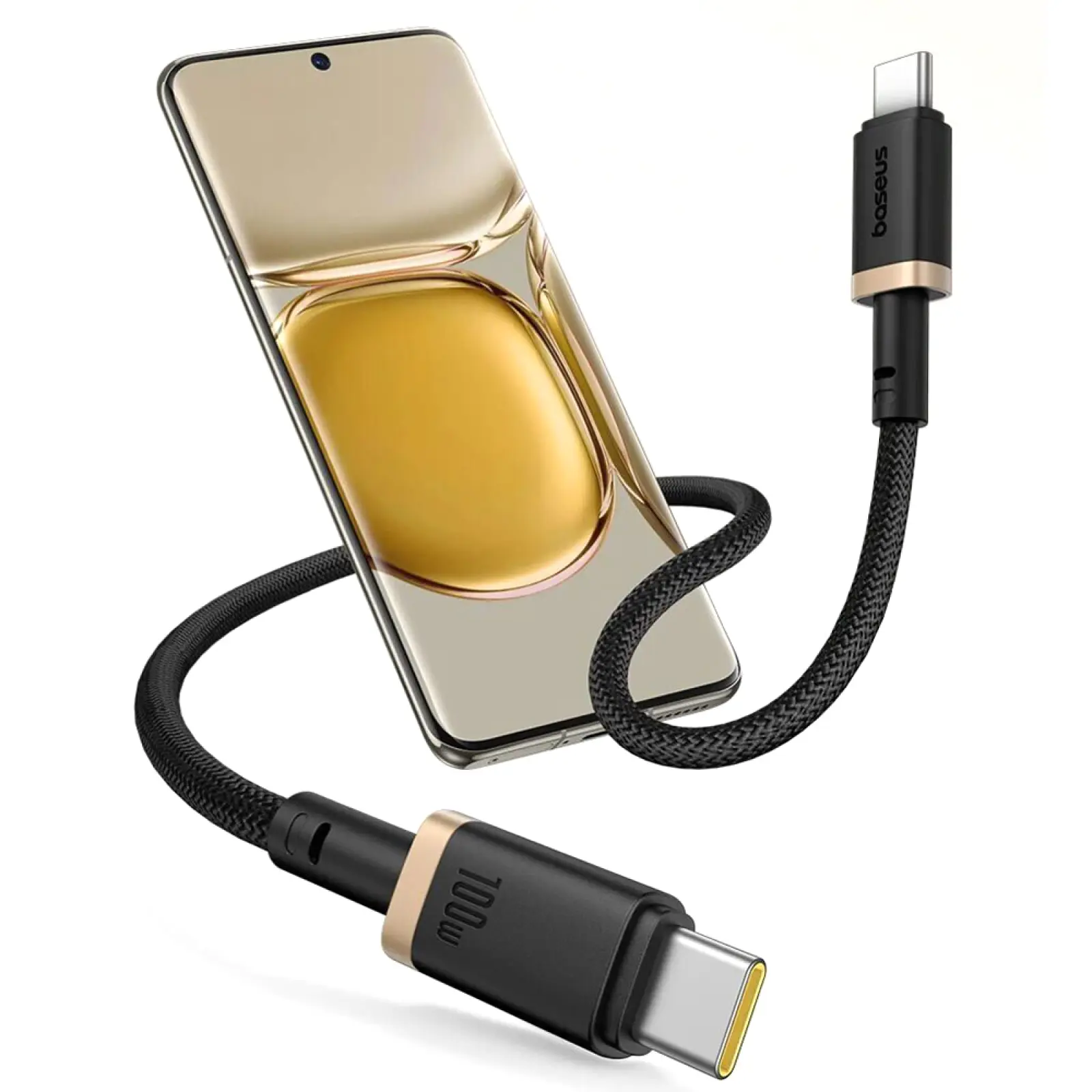 Дата кабель Baseus Dura Series Fast Charging Type-C to Type-C 100W (1m) (P10377803U01), Gold / Black 2, купити оптом з доставкою